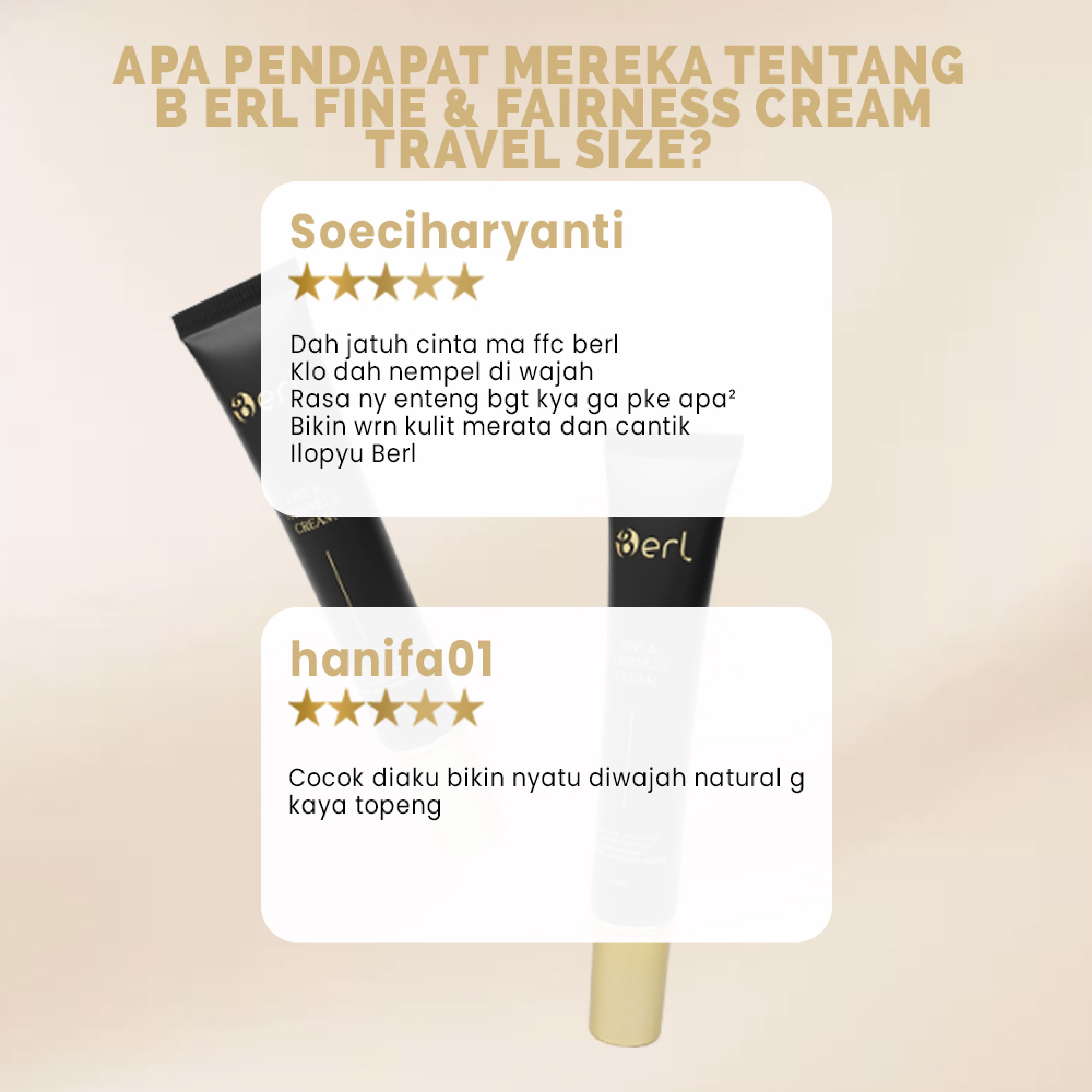 B ERL FINE AND FAIRNESS CREAM TRAVEL SIZE MEDIUM BEIGE 20 ML